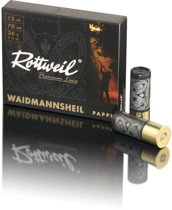 Rottweil Waidmannsheil Pappe Φυσίγγια Σκάγια 36G HV 12/70 10τεμ